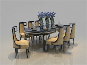 奢华欧式餐桌3D模型